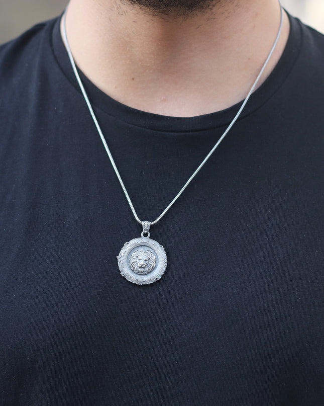 Handgemachter Löwe Halskette 925 Sterling Silber