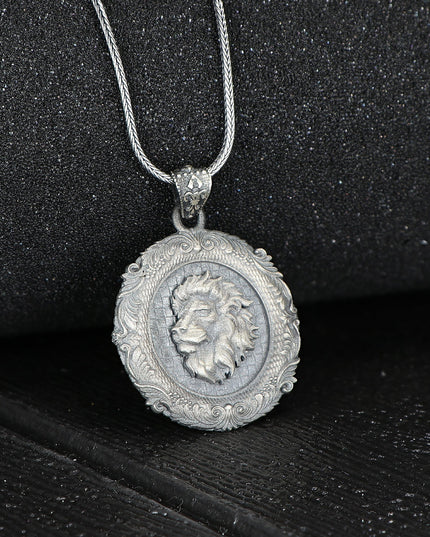 Handgemachter Löwe Halskette 925 Sterling Silber