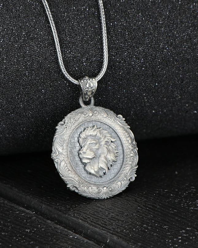 Handgemachter Löwe Halskette 925 Sterling Silber