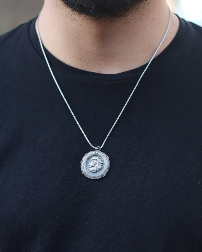 Handgemachter Löwe Halskette 925 Sterling Silber