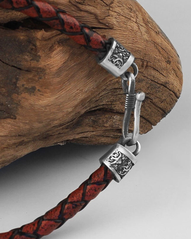 Leder Silber Armband