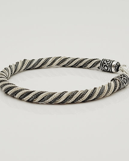 Armband Present 925er Silber Grau Schwarz