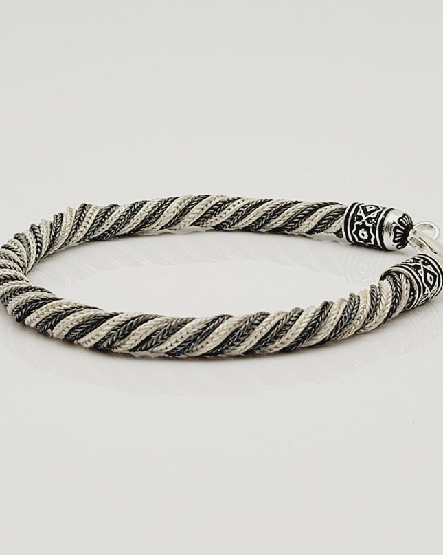 Armband Present 925er Silber Grau Schwarz