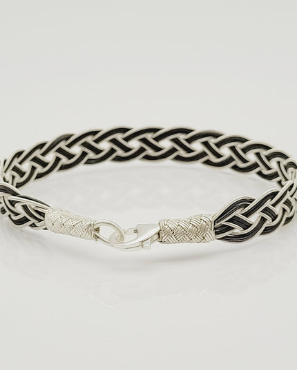 Unisex Geflochtenes Armband 925er Silber Draht Grau