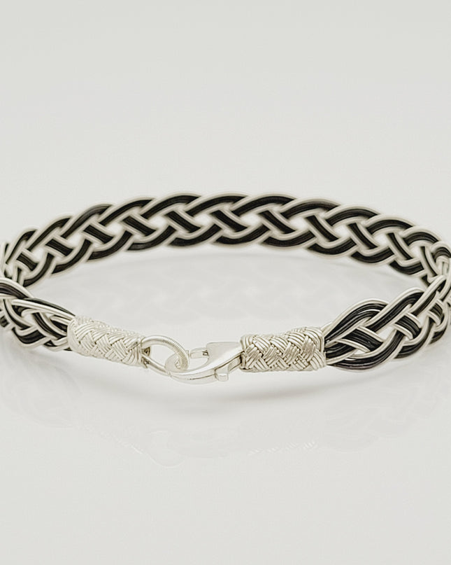 Unisex Geflochtenes Armband 925er Silber Draht Grau