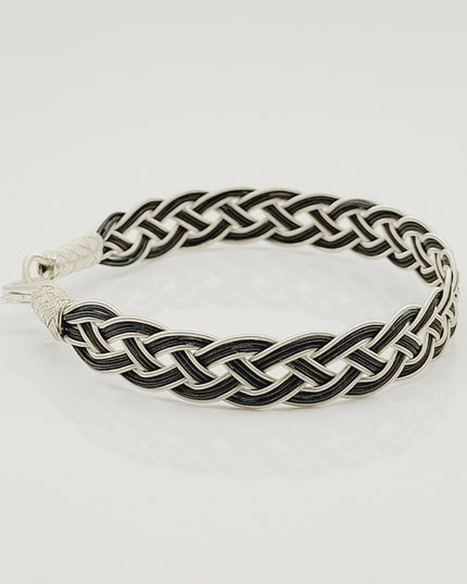 Unisex Geflochtenes Armband 925er Silber Draht Grau