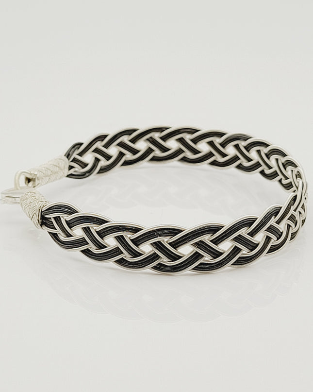 Unisex Geflochtenes Armband 925er Silber Draht Grau