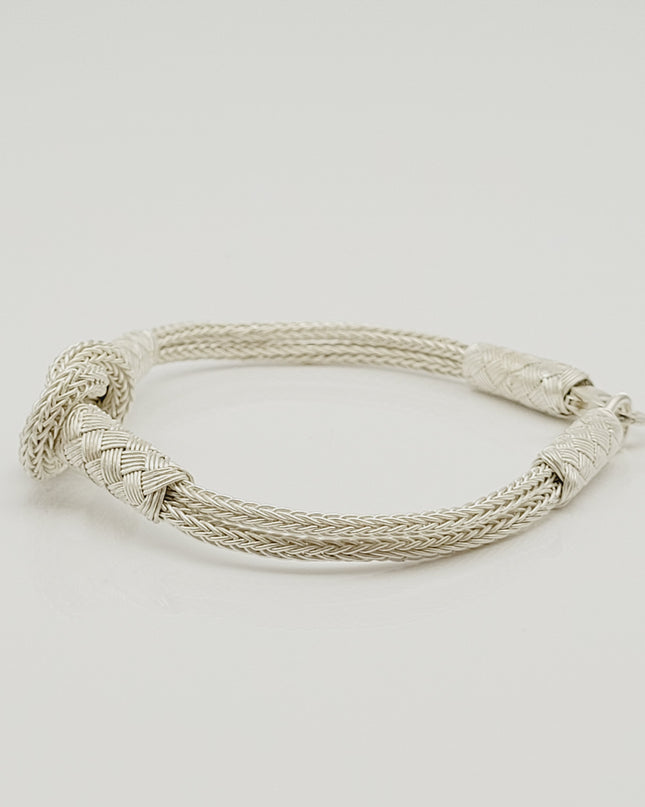 Unisex  Geflochtenes Armband 925er Silber Sailor Weiß