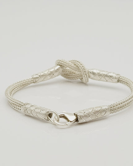 Unisex  Geflochtenes Armband 925er Silber Sailor Weiß