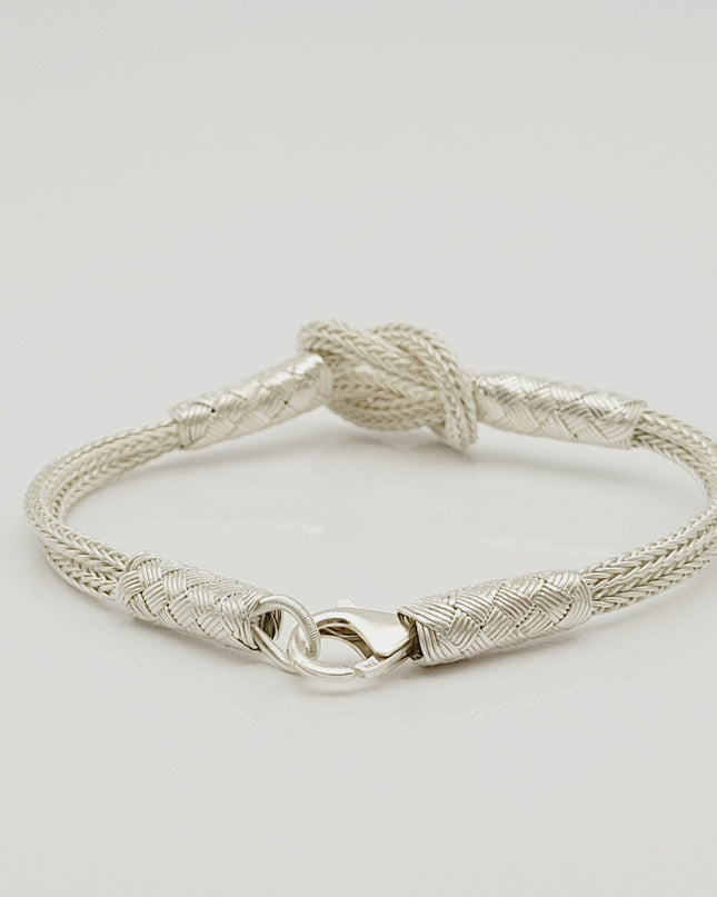 Unisex  Geflochtenes Armband 925er Silber Sailor Weiß