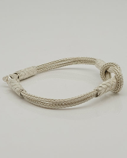Unisex  Geflochtenes Armband 925er Silber Sailor Weiß