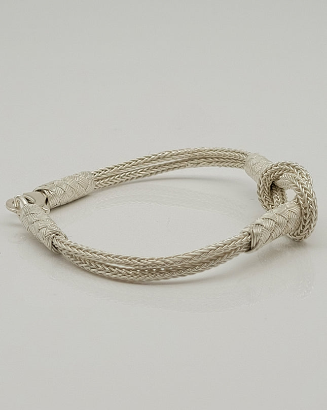 Unisex  Geflochtenes Armband 925er Silber Sailor Weiß