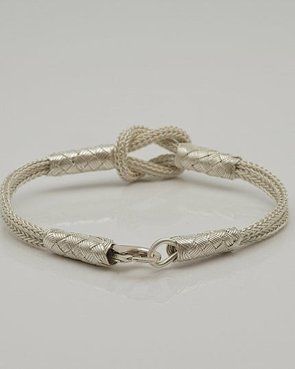 Unisex  Geflochtenes Armband 925er Silber Sailor Weiß