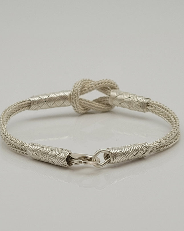 Unisex  Geflochtenes Armband 925er Silber Sailor Weiß