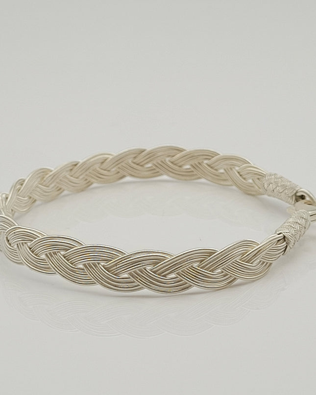 Geflochtenes Armband 925er Silber Diesseits Weiß