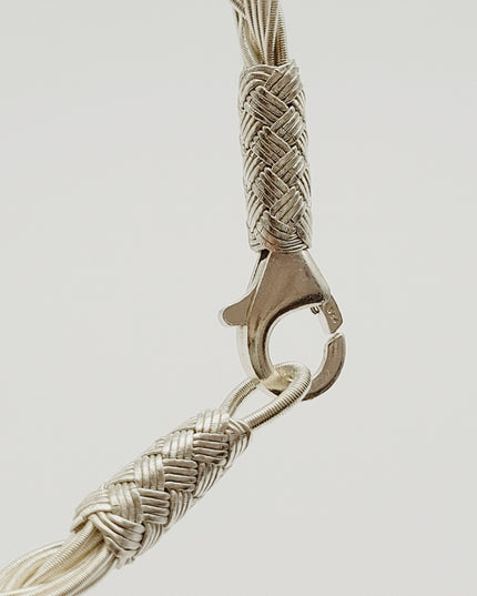 Geflochtenes Armband 925er Silber Diesseits Weiß