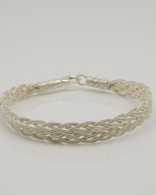 Unisex Geflochtenes Armband 925er Silber Jenseits Weiß