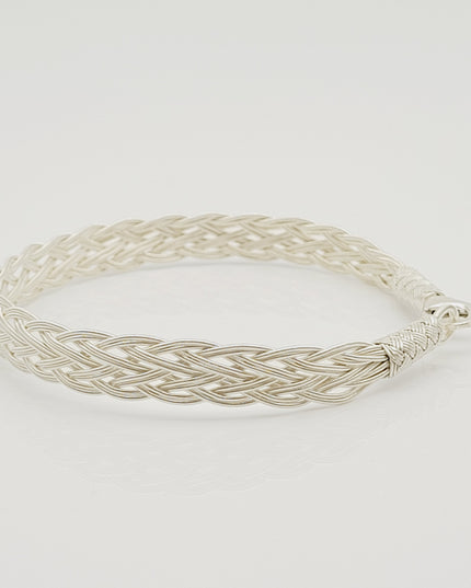Unisex Geflochtenes Armband 925er Silber Jenseits Weiß
