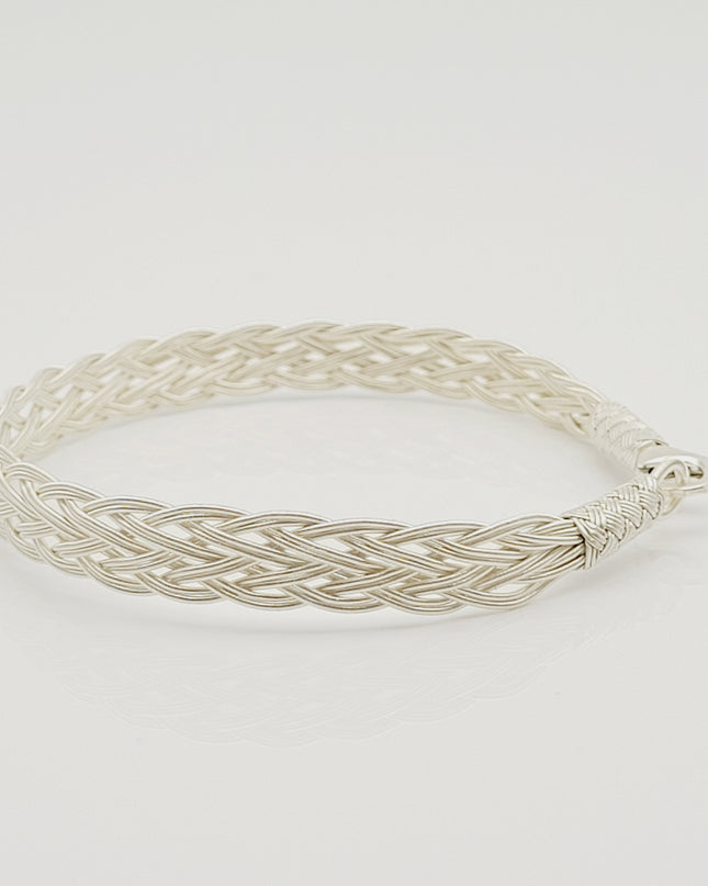 Unisex Geflochtenes Armband 925er Silber Jenseits Weiß