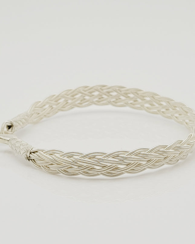 Unisex Geflochtenes Armband 925er Silber Jenseits Weiß