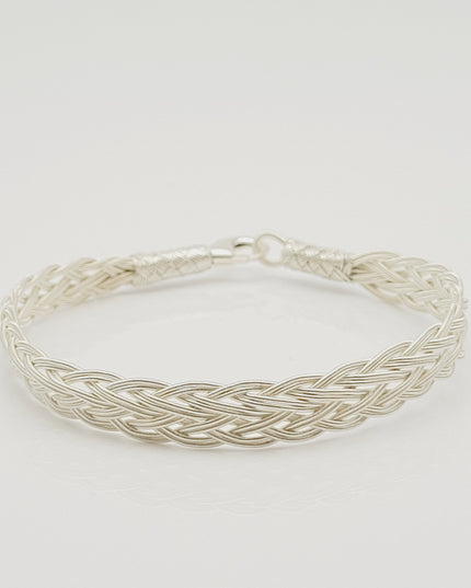 Unisex Geflochtenes Armband 925er Silber Jenseits Weiß