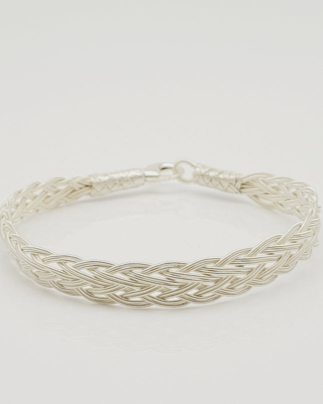 Unisex Geflochtenes Armband 925er Silber Jenseits Weiß