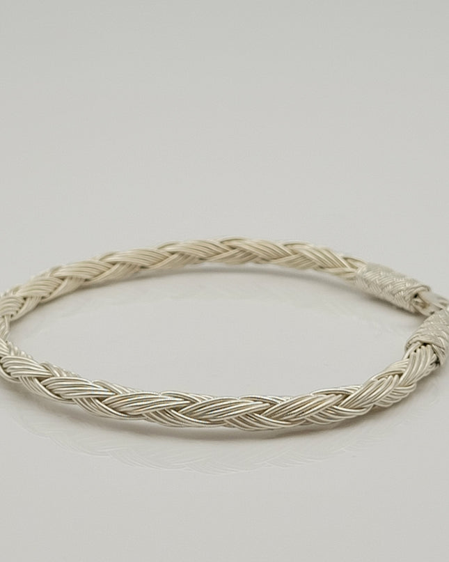 Unisex Geflochtenes Armband 925er Silber Regen Weiß