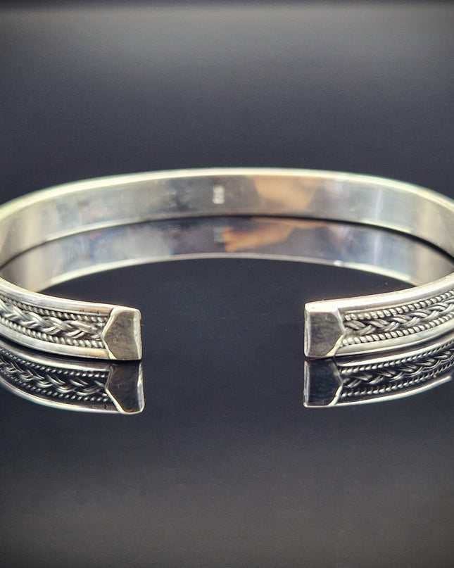 925 Silber Unisex Handgemachter Armreif Bangle