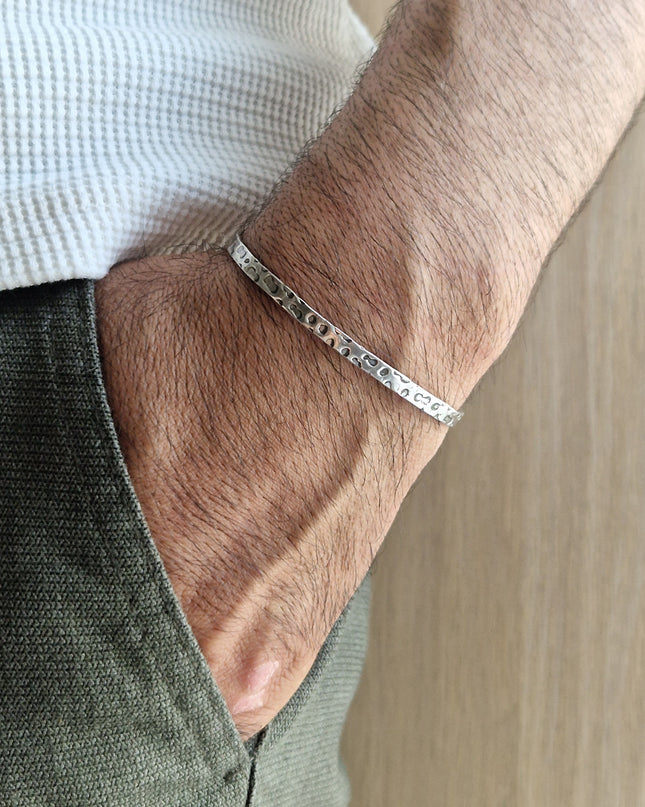 925 Silber Unisex Handgemachter Armreif Bangle