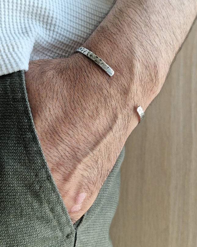 925 Silber Unisex Handgemachter Armreif Bangle
