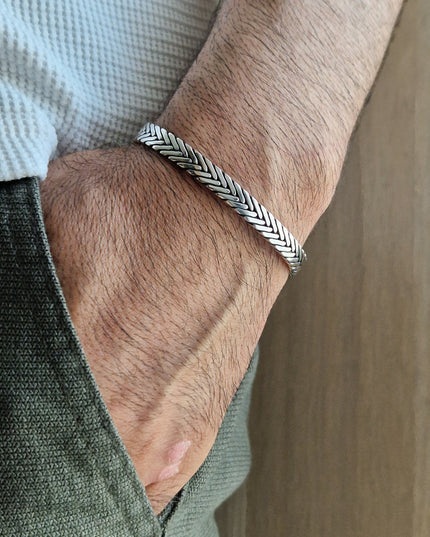 925 Silber Unisex Handgemachter Armreif Bangle