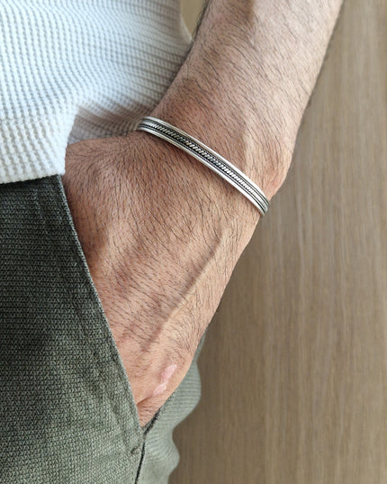 925 Silber Unisex Handgemachter Armreif