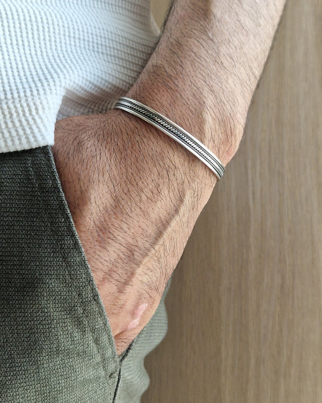 925 Silber Unisex Handgemachter Armreif