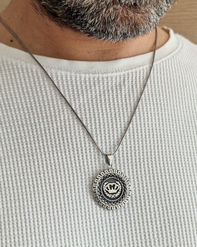 König Krone Halskette 925 Sterling Silber