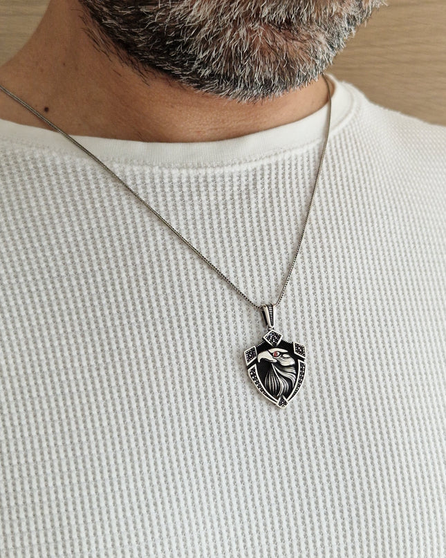 Adler Halskette 925 Sterling Silber mit Zirkon
