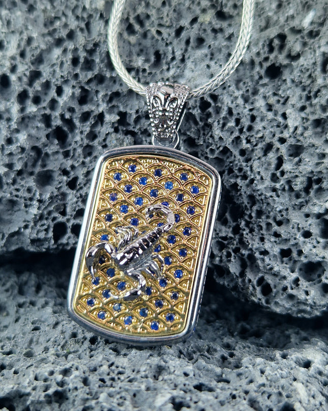 Skorpion Halskette 925 Sterling Silber mit Zirkon