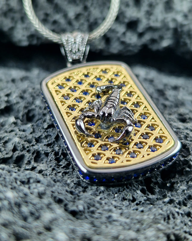 Skorpion Halskette 925 Sterling Silber mit Zirkon