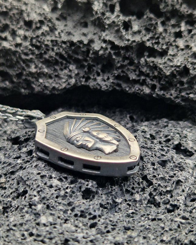 Indianerhäuptling Halskette 925 Sterling Silber
