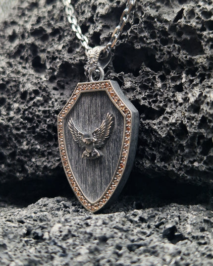 Geflügelte Adler Halskette 925 Sterling Silber mit Zirkon