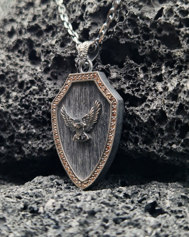 Geflügelte Adler Halskette 925 Sterling Silber mit Zirkon