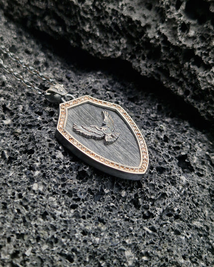Geflügelte Adler Halskette 925 Sterling Silber mit Zirkon