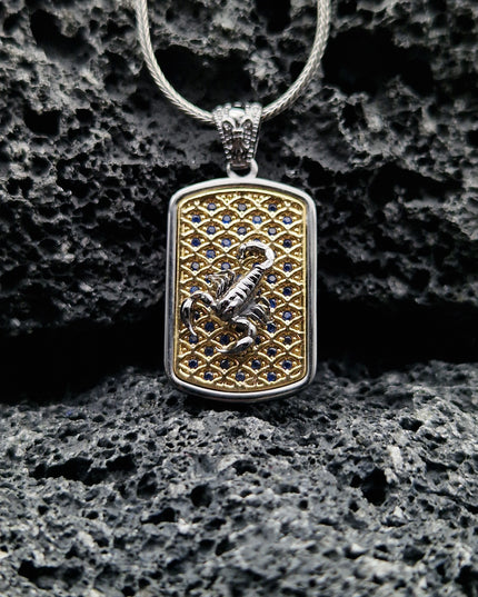 Skorpion Halskette 925 Sterling Silber mit Zirkon