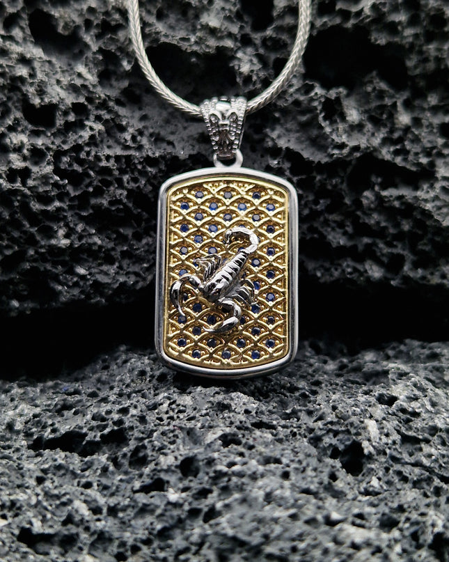 Skorpion Halskette 925 Sterling Silber mit Zirkon