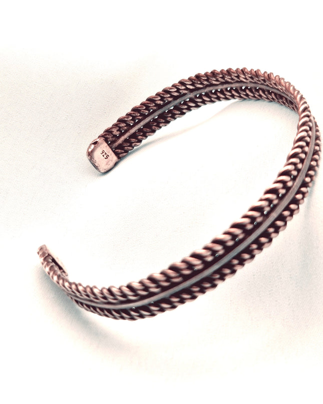 925 Silber Unisex Handgemachter Armreif Bangle Armband