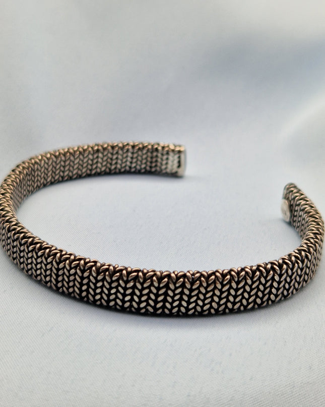 925 Silber Massiv Unisex Handgemachter Armreif Bangle Armband