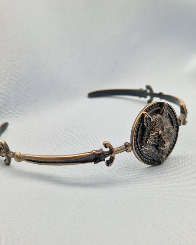 Herren Wolf Freesize Armband Bangle