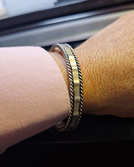 Massiv 925 Silber Unisex Handgemachter Armreif Bangle