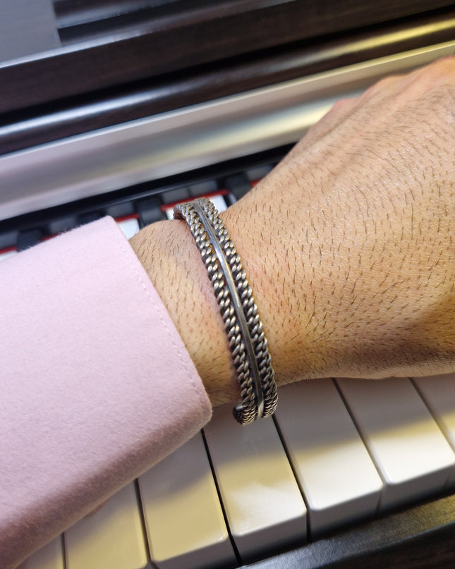 925 Silber Unisex Handgemachter Armreif Bangle Armband