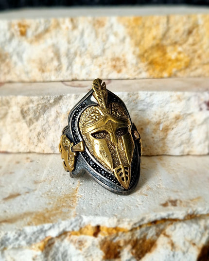 Spartan Helm Ring Free Size 925 Silber - Ein Symbol von Mut und Stärke!