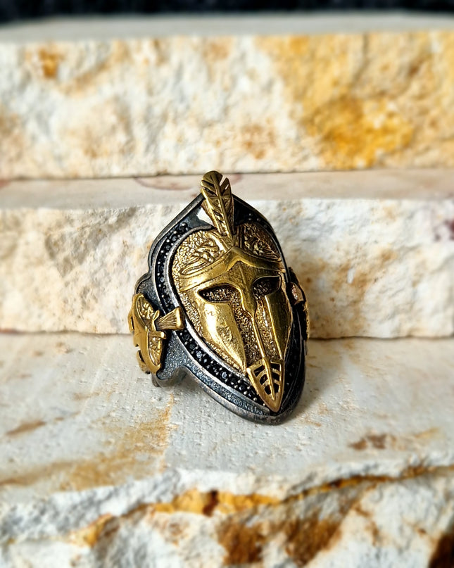 Spartan Helm Ring Free Size 925 Silber - Ein Symbol von Mut und Stärke!
